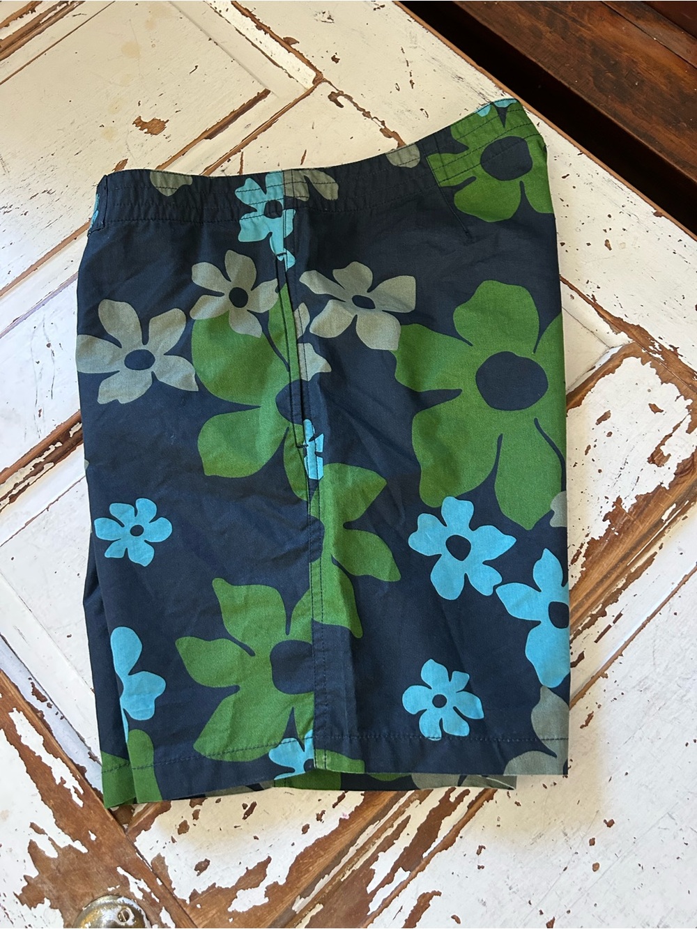 Bb The TOURIST by Burkman Bros mens blue/green floral swim trunks size M 32" - Picture 9 of 9